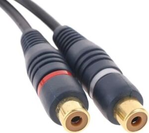 1 Rca Erkek 2 Rca Dişi 25 cm Anfi Y Kablo, Siyah