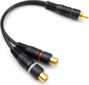 1 Rca Erkek 2 Rca Dişi 25 cm Anfi Y Kablo, Siyah