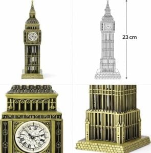 Big Ben Metal Figürü, Antik Bronz, Masa ve Raf Dekorasyonu, Londra Mimari Heykelciği