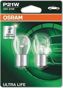 Ultra Life P21 W Fren/sinyal/uç ve Yedekleme Işık 7506ULT 02B Dayanıklı, Çift Blister Medium Beyaz 7506ULT-02B
