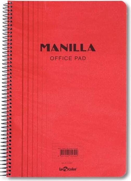 Manilla Ofis Defter A4 Kareli Kırmızı