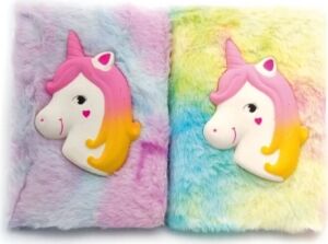 Kabartmalı Unicorn Tasarımlı Peluş Hatıra Defteri