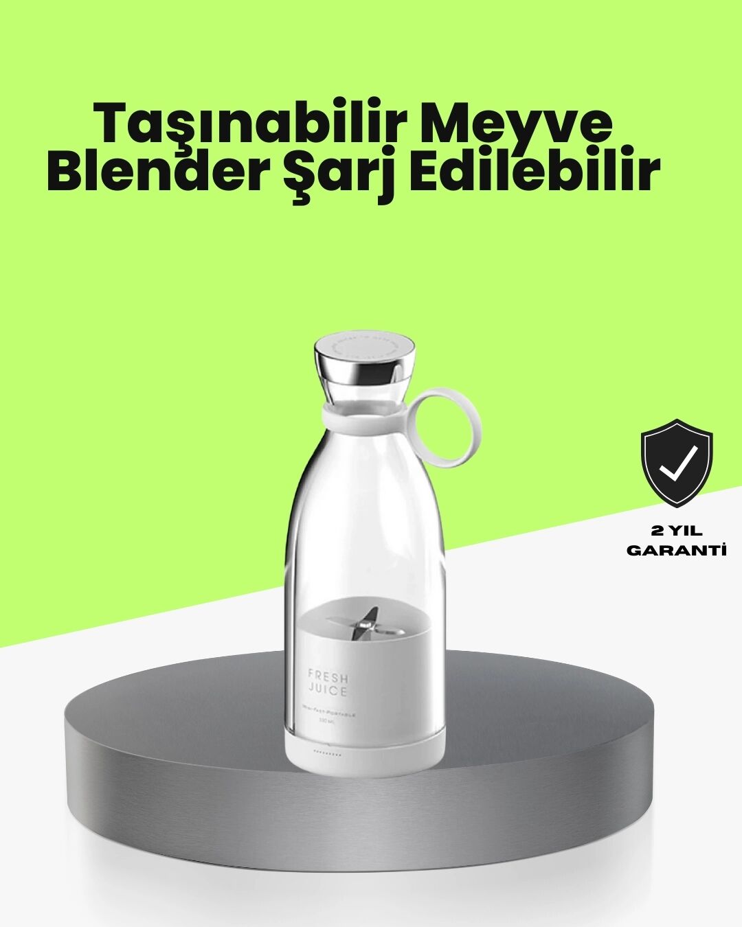 4 Bıçaklı Gıda Sınıfı Paslanmaz Çelik Taşınabilir Blender