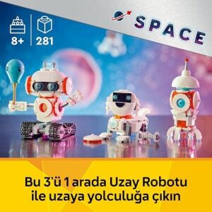 3’ü 1 Arada Uzay Robotu 31164-8 Yaş ve Üzeri Çocuklar Için Köpek Figürüne Veya Rokete Dönüşebilen Oyuncak Yapım Seti, Doğum Günü Hediyesi (281 Parça)