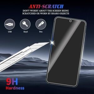 Galaxy S24 Için Privacy Temperli Cam – Yanlardan Siyah Görünüm, Kavisli Kenar, Parmak Izi Azaltıcı, Ultra Ince 0.3mm, Hassas Kesim