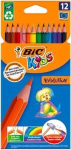 Bıc Kids Kuru Boya Kalemi, 12'li Kutu, Kıymık Oluşturmaz, Çiğnemeye Karşı Dayanıklı, Kolay Açılır
