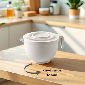 Karıştırma Kabı & Mikser Kase Kapaklı Mikser Kase 3 Litre Çırpma Kabı Krem
