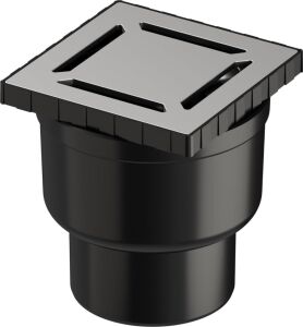 V-Flow Kare 5608276 Duş Kanalı, Alttan Çıkışlı, 10X10 Cm, Dk 100 Kapak, Mat Krom