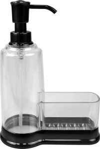 Home Basics Sünger Bölmeli Plastik Sabunluk, Siyah