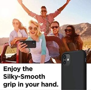 & Aksesuar Apple iPhone 12/12 Pro ile Uyumlu Içi Kadife Yapıya Sahip Dışı Mat Lansman Silikon Kılıf Şok Emici Full Kasa Koruma Sağlayan Kılıf (Siyah)