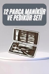 12 Parça Manikür Pedikür Seti Tırnak Bakımı Nasır Temizleme El Ayak Bakımı
