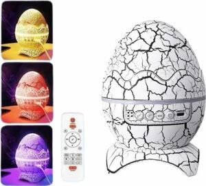 Dinozor Yumurtası Gece Masa Lambası Bluetooth Hoparlör 14 Renk Seçeneği