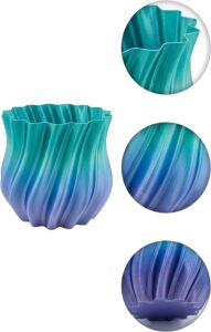 Mavi Degrade Kıvrımlı 3D Vazo Minimal Modern Ev Dekoru