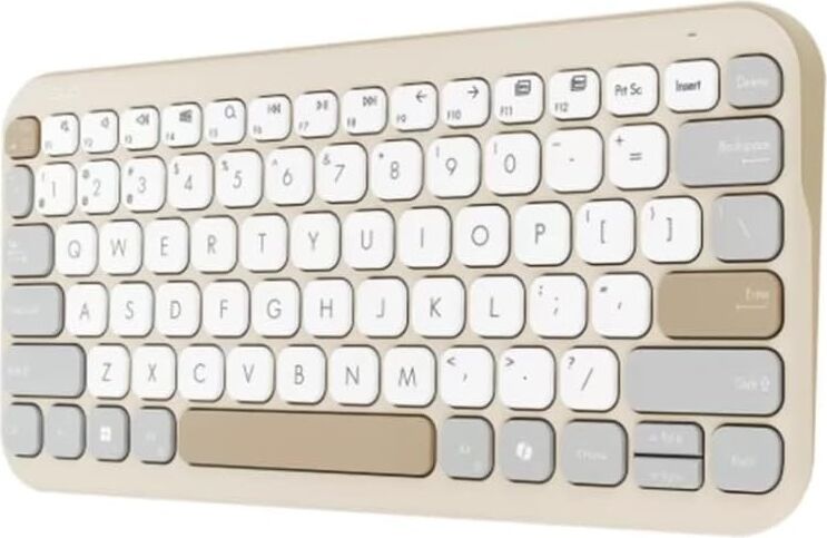 Asus Marshmallow Mini Bluetooth Klavye, Çoklu Cihaz Uyumlu, Sessiz Tuşlar, Q-Türkçe, Bej