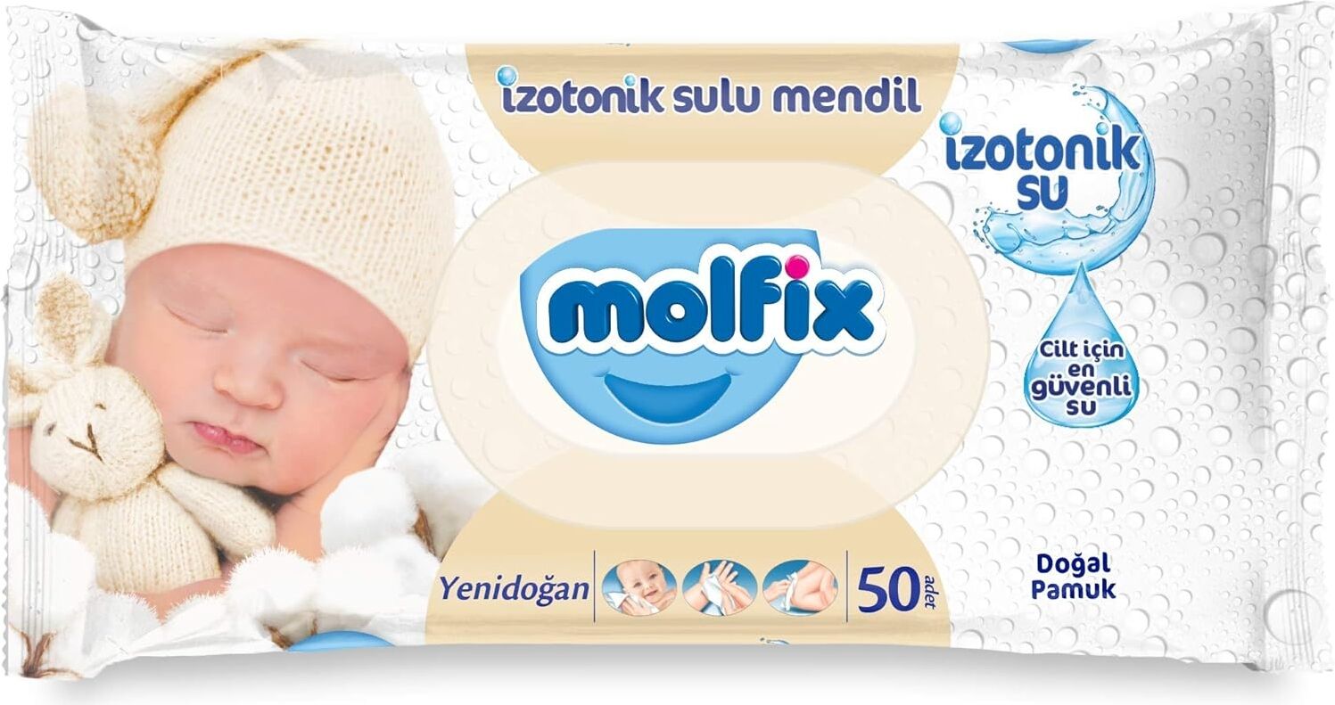 Yenidoğan Izotonik Sulu Islak Havlu, 50 Yaprak
