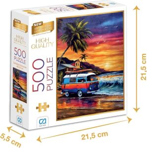 Sahildeki Karavan 500 Parça 2,2mm Kalınlık 48X33CM Profesyonel Hobi Puzzle Yapboz Serisi