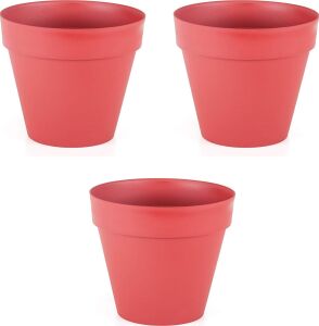 Dekoratif Yalı Saksı (Kırmızı) 3 Adet