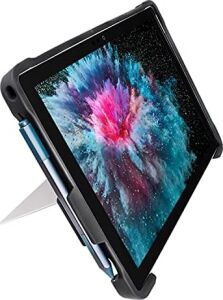Microsoft Surface Pro Darbe Emici Tablet Kılıf Rugged Sert Koruyucu Kapak Uyumlu Pro 7 Pro 6 Pro 5 Pro 4 Hybrid Pc Tpu Çerçeve Kickstand Destekli Kalem Yuvalı Siyah