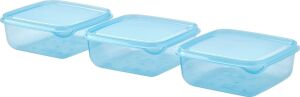 Plastik Saklama Kabı Seti, Mavi, 0,6 Lt, 3 Parça