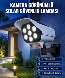 Kablosuz, Güneş Paneliyle Şarj Olan Dış Mekan Lambası – 8-10 Saat Aydınlatma Süresi