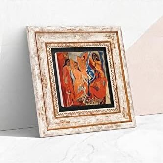 Picasso Avignonlu Kızlar Taş Duvar Tablosu - Çerçeveli Taş Tablo - Dekoratif Duvar Sanatı - Modern Ev ve Ofis Duvar Dekoru T1-302