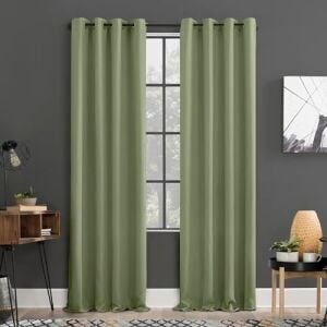 Sun Zero Soho 2'li Paket Enerji Verimli Karartma Halkalı Perde Panel Çifti, 137 cm x 274 Cm, Adaçayı Yeşili