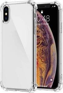Apple iPhone Xs ile Uyumlu Kapak Kamera Bölümü Açık Airbag Antishock Köşe Korumalı Şeffaf Silikon Kılıf