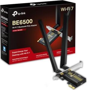TBE400E | BE6500 Wi-Fi 7 Pcıe Adaptör | Bluetooth 5.4 | Üç Bant 2882 + 2882 + 688 Mbps | Çift Anten | Wpa3 Güvenlik | Ofdma & Mu-Mımo | Windows 11 64-Bit Uyumluluk