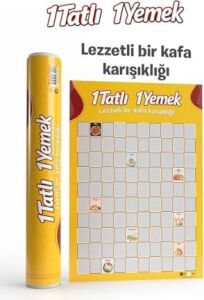 1 Tatlı 1 Yemek Kazı Kazan Poster, Yemek Temalı Eğlenceli Aktivite, Özel Tasarım