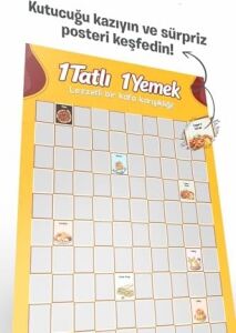 1 Tatlı 1 Yemek Kazı Kazan Poster, Yemek Temalı Eğlenceli Aktivite, Özel Tasarım