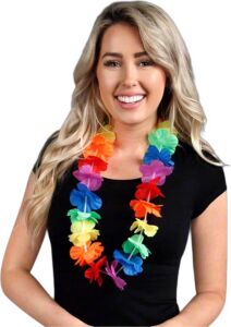 Hawaii Çiçekli Boyun Kolyesi - Renkli Tropikal Parti Leisi