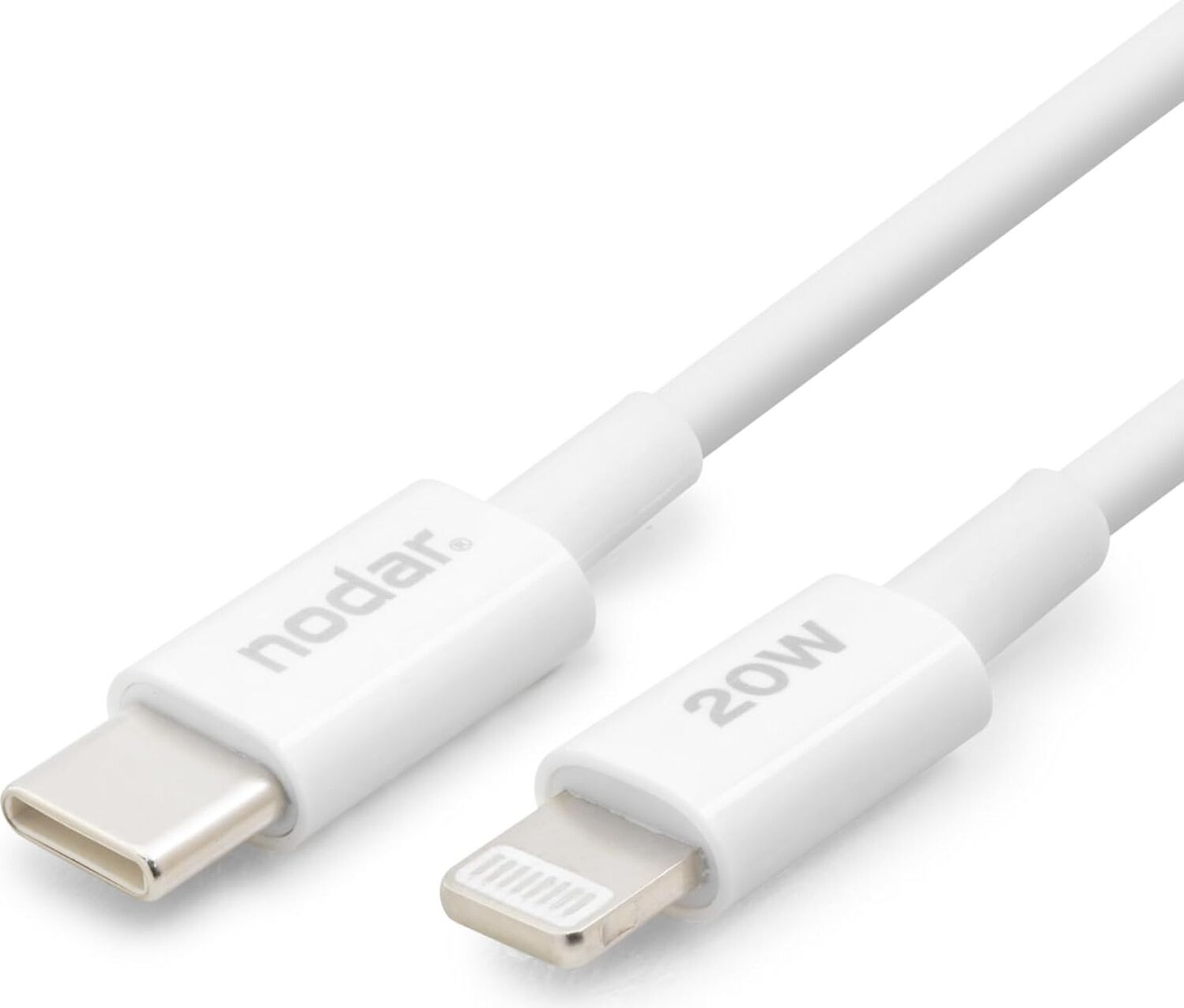 Nodar 20W Usb-C To Lightning Hızlı Şarj Kablosu 1 Metre Pd Veri Kablosu iPhone 14, 13, 12, 11, Pro, Max, iPad Uyumlu Sağlam ve Dayanıklı Tpu Yalıtım Yüksek Hızlı Veri Transferi Beyaz ND1151