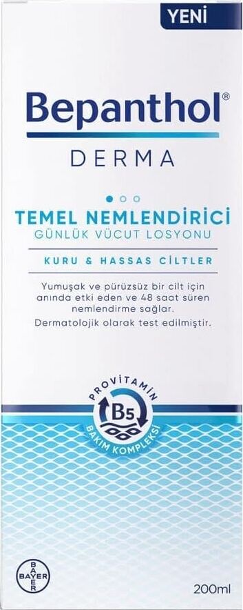 Temel Nemlendirici Günlük Vücut Losyonu 200 ml L Kuru ve Hassas Ciltler