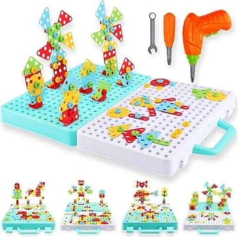 / Oyuncak 3D Yaratıcı 340 Parça Tamir Seti Pilli Matkaplı Sök Tak Çantalı Eğitici Tamir Setim