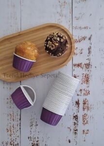 50'li Mor Muffin Kek Kalıbı, Kek Kapsülü Cupcake Kalıbı, Airfryer Uyumlu