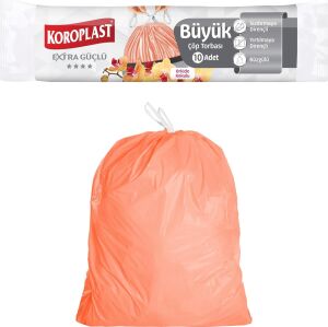 Ekstra Güçlü Orkide Kokulu Orta Boy Büzgülü Çöp Torbası 15'li 55X57 Cm, Kolay Bağlanır Kokulu Büzgülü Orta Boy Çöp Torbası, Sızdırmaz, Yırtılmaz, Geri Dönüştürülebilir Atık Torbası