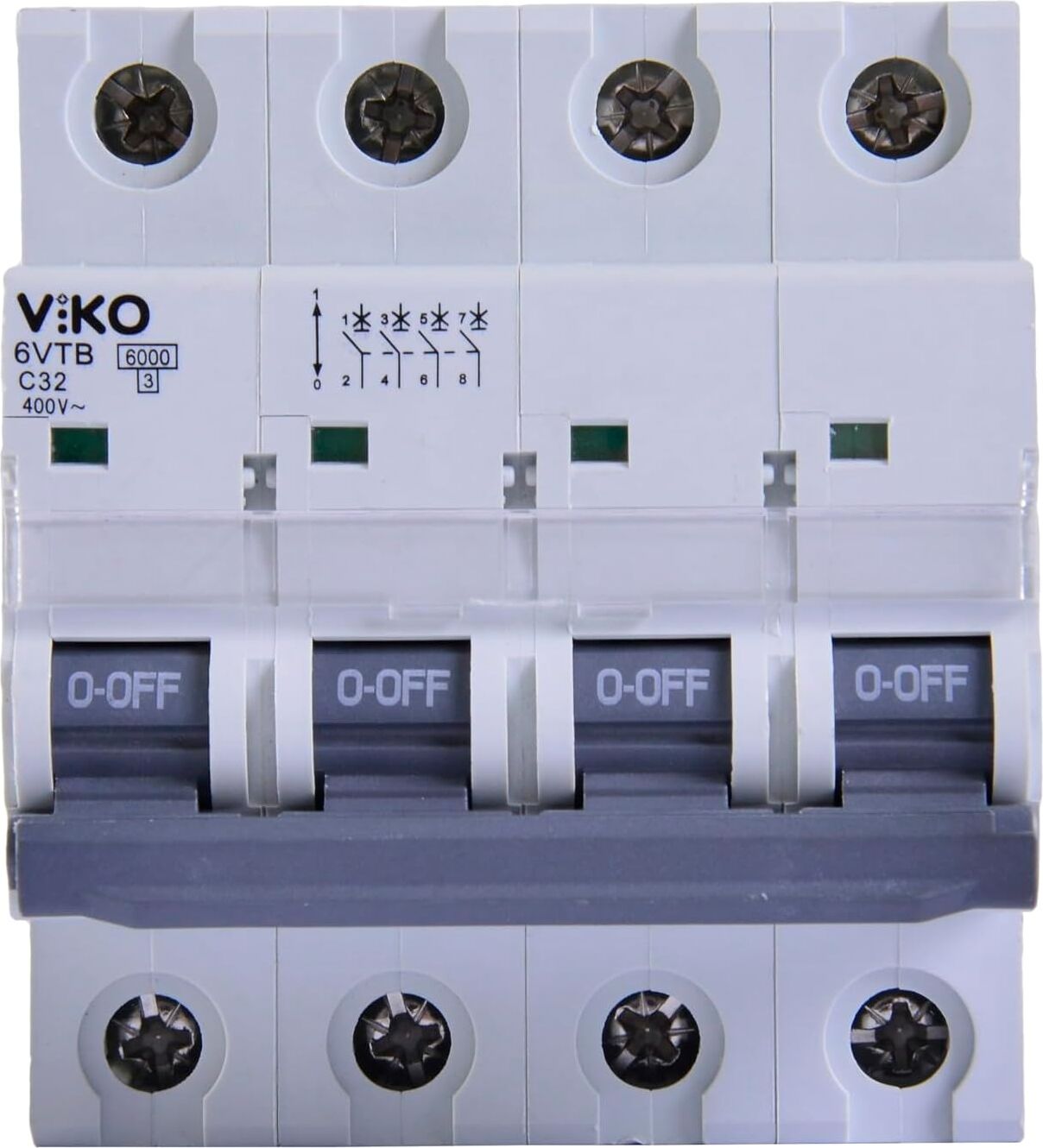 6VTB-4C32 Otomatik Sigorta 6ka C Tipi 4 Kutup 32A