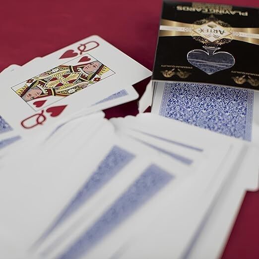 Artex Jumbo Boy Plastik Poker Oyun Kağıdı (Casino Playing Cards) (Mavi)