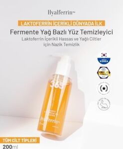 Yüz Temizleme Jeli Fermente ve Yağ Bazlı - Hyaluronik Asit, Laktoferrin ve Doğal Bitkisel Yağlar ile Derinlemesine Nazikçe Köpüren Kore Yüz Temizleyici - Ovaco