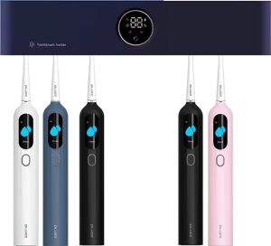 Pluzz Şarj Edilebilir Diş Fırçası Tutacağı Tam Otomatik Sensörlü Uv Sterilizatör (Led Teknolojisi) Mavi