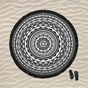 Mandala 4 Yuvarlak Plaj Havlusu
