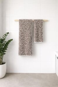 Leopar Desen Havlu Seti Hamam Seti 50X90 ve 70X140 cm Banyo Havlusu Çeyizlik, 2lı-Hamatakımı-Leopar