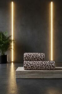 Leopar Desen Havlu Seti Hamam Seti 50X90 ve 70X140 cm Banyo Havlusu Çeyizlik, 2lı-Hamatakımı-Leopar