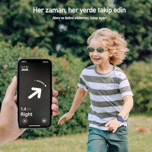Tagsafe Çocuk Bileklik Silikon Airtag Uyumlu Kılıf Saat Hafif Su Geçirmez (Mavi)