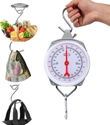 100 kg Kapasiteli Askılı Terazi - Dayanıklı, Net Kadranlı, Çift Ölçü Birimli, Endüstriyel ve Dış Mekan Uyumlu