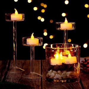 Sna Pilli LED Tealight T-Light Mum Pilli Mum LED Işık Sıcak Sarı Renk Dekorasyon Süsleme Düğün Kına Organizasyon (6)