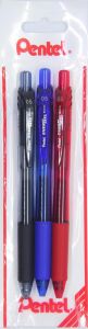 Energel 0.5 mm Likit Roller Kalem Siyah/mavi/kırmızı 3'lü Set