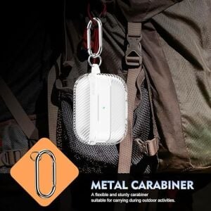 Airpods Pro 3. Nesil Uyumlu Karbon Fiber Hybrid Polymer Technology Premium Kulaklık Kılıfı (Şeffaf)