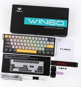Aula WIN60 He Max Manyetik Klavye Rapid Trigger Wing Chun Switch 8000Hz Rgb Tkl Hot Swap Oyuncu Klavyesi Sarı