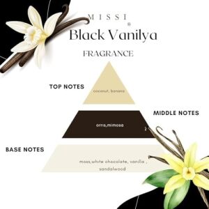 Üfleme Cam Ahşap Fitilli Black Vanilya Vegan Mum (140 Gr)
